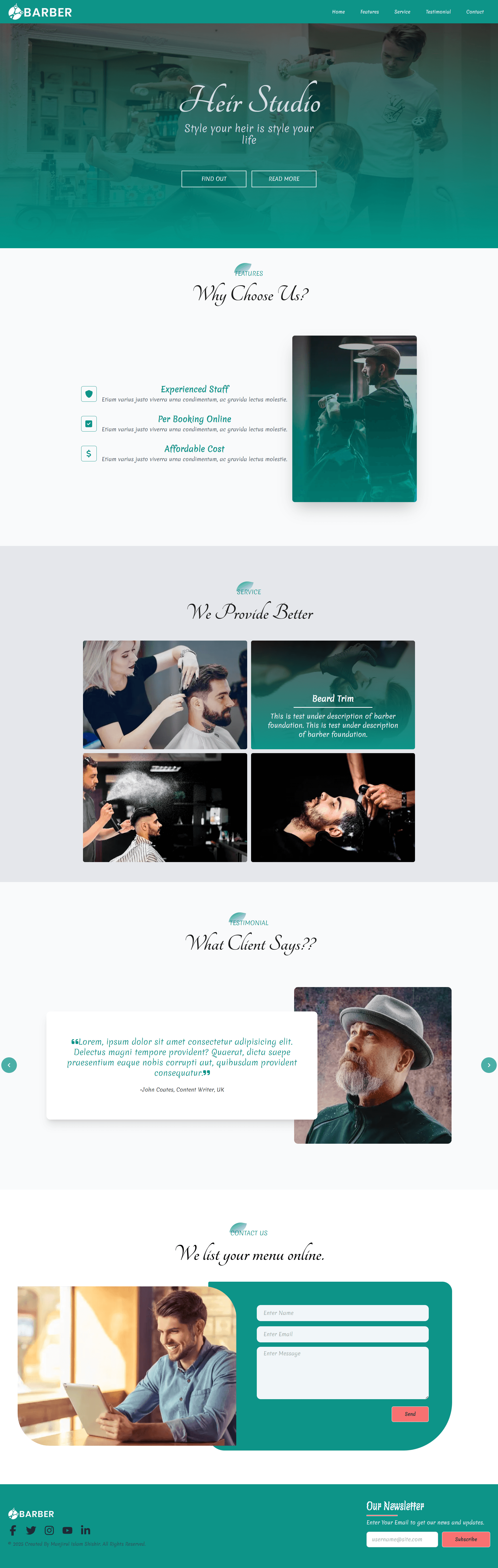 Barber Shop - Landing Page