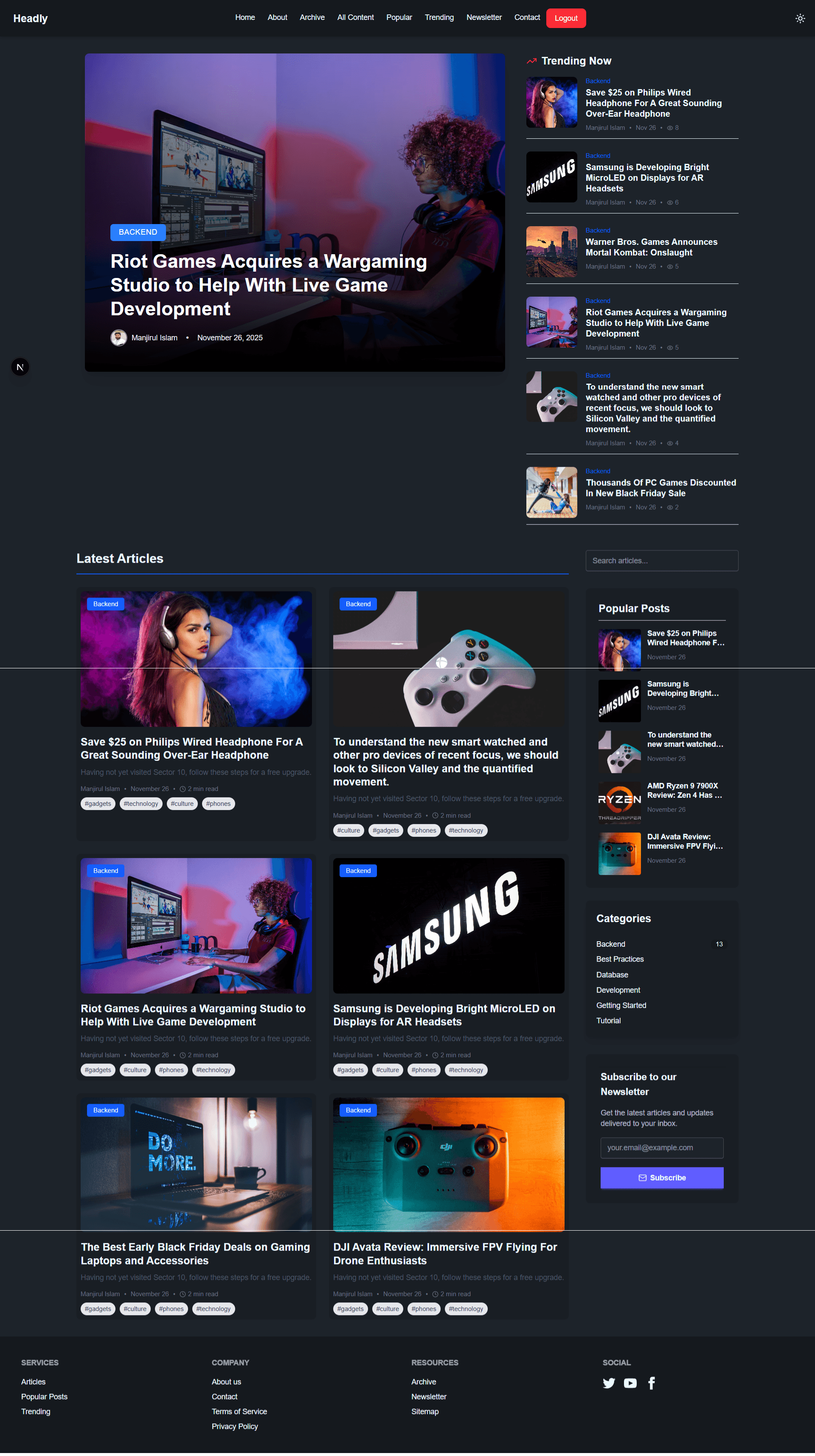 Headly - Full-Stack Headless CMS